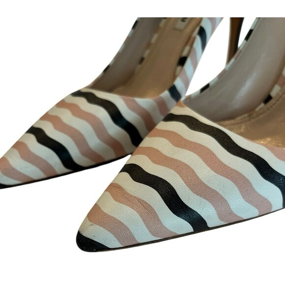 miu miu stiletto heel Pumps Pointed Toe Striped US Sz 8.5, EUR 38.5 pink… - Picture 5 of 9